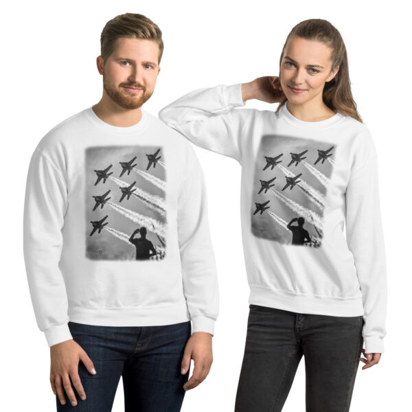 Blue Angel Pullover Sweatshirt – Gildan 18000 – White Comfy Fleece - Image 4